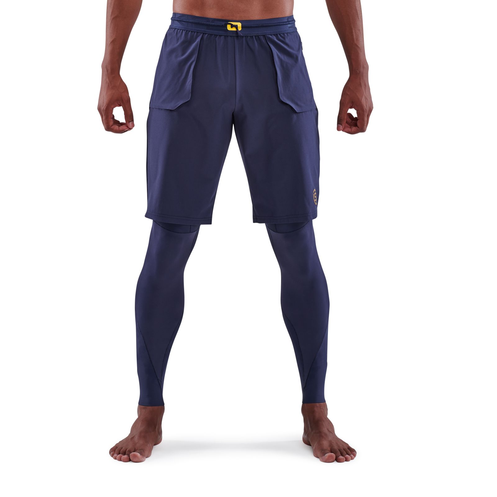 SKINS SERIES-5 MEN'S TRAVEL AND RECOVERY LONG TIGHTS NAVY BLUE