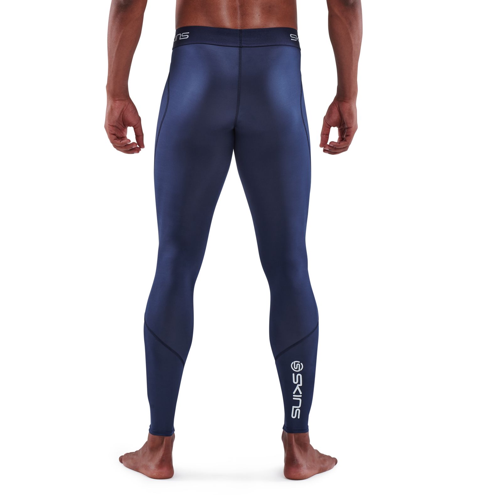 TRAIL RUNNING CLOTHING & SHOES Skins DNAMIC THERMAL - Tights - Men's - navy  blue/bright blue - Private Sport Shop