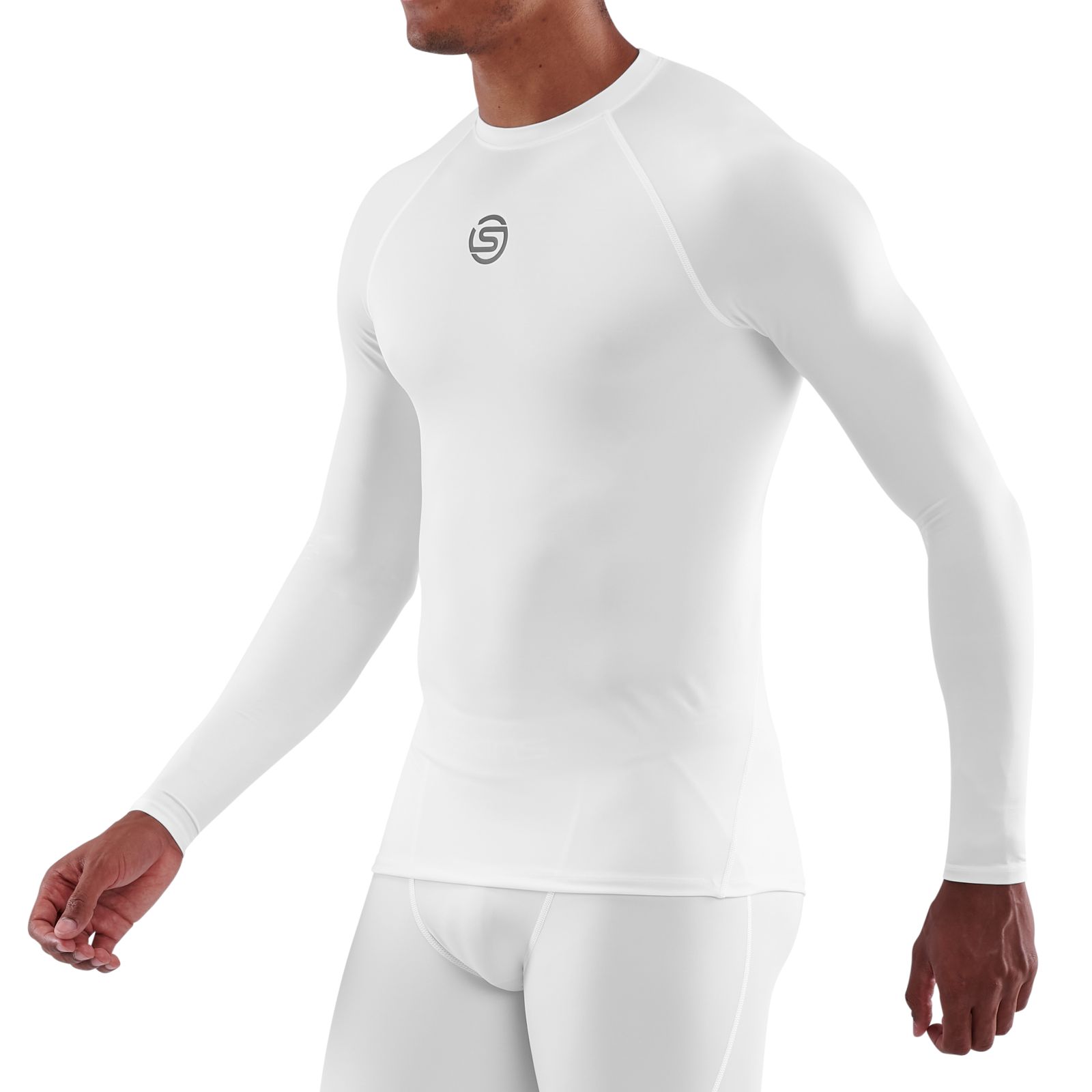 ACTIVE Men Long Sleeve Compression High Neck Top White size 2XS - Proskins  Men and Womens Baselayers and Sportswear