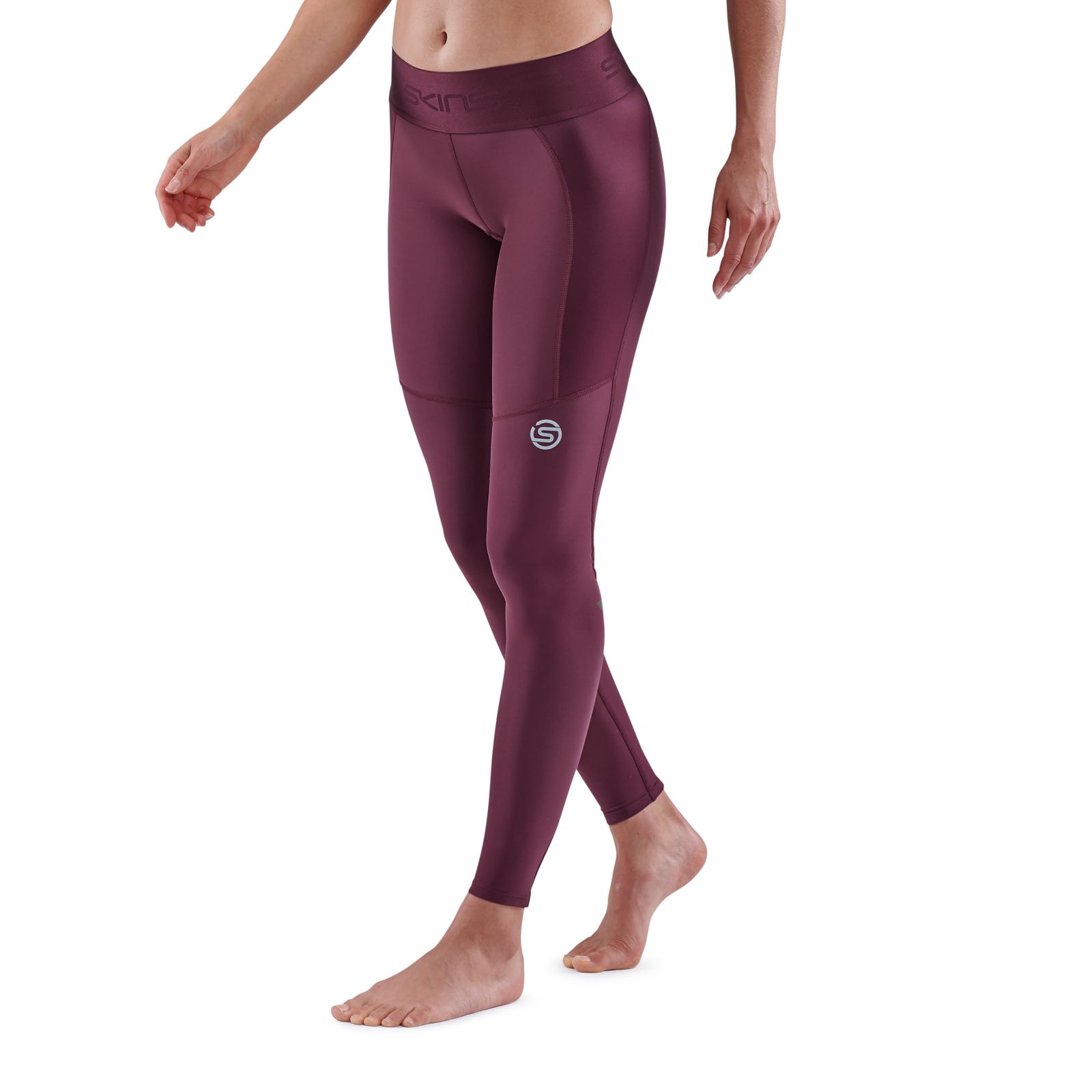 SKINS SERIES-3 WOMEN'S THERMAL LONG TIGHTS BURGUNDY - SKINS Compression USA