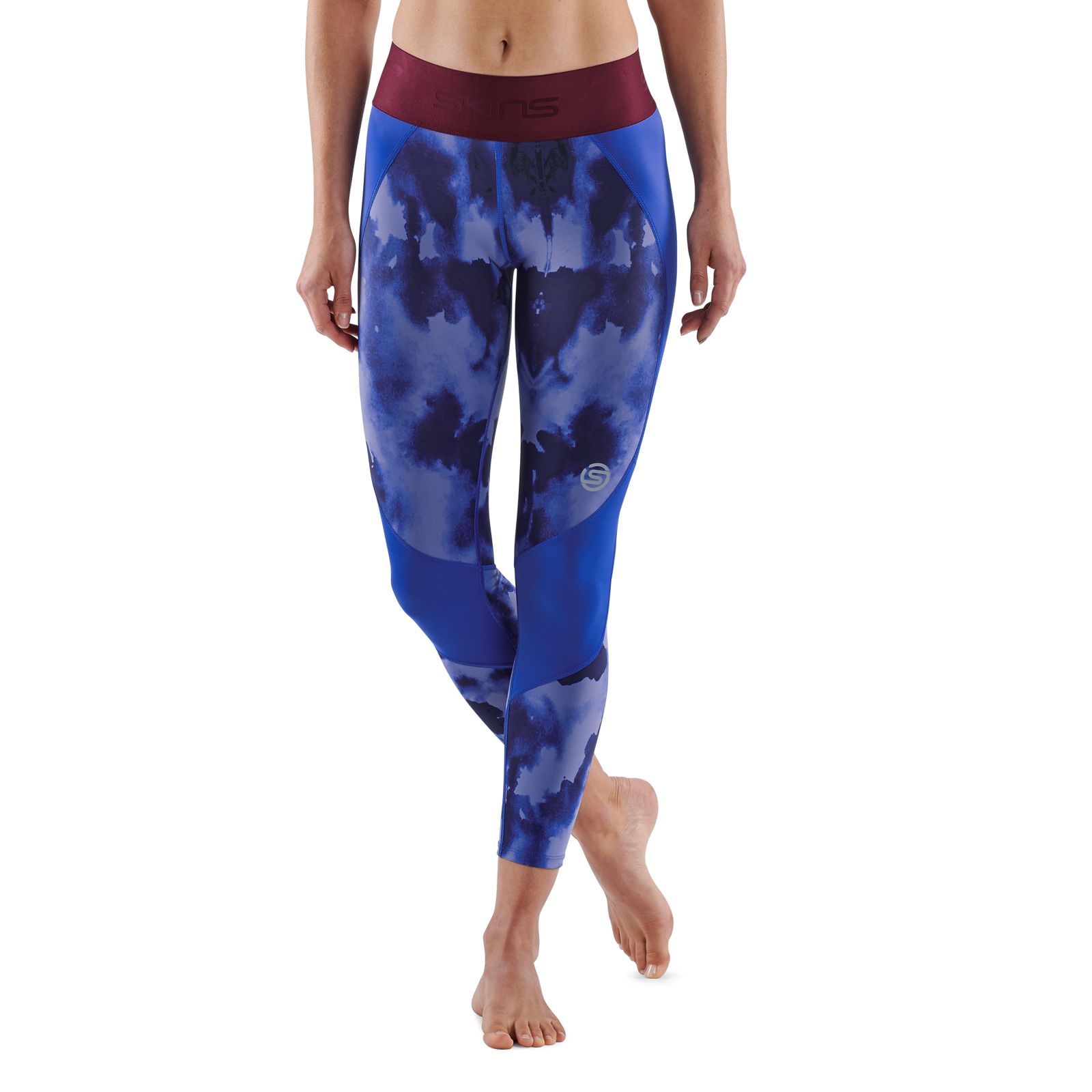 SKINS SERIES-3 WOMEN'S LONG TIGHTS BLUE CAMO - SKINS Compression USA