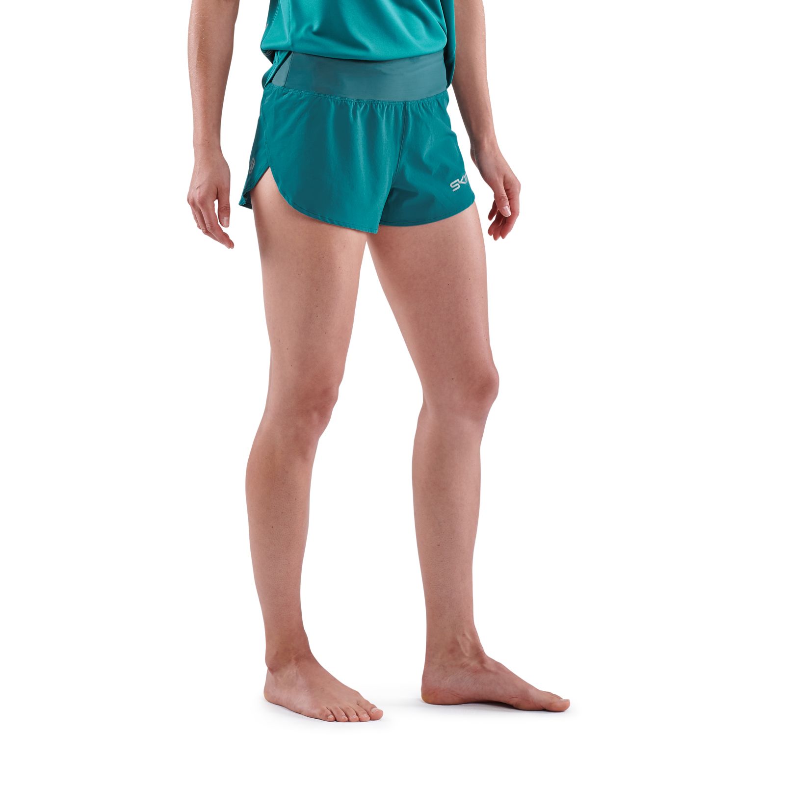 Salomon Advanced Skin Active Dry Teal Blue Running Shorts Built In Underwear  XS